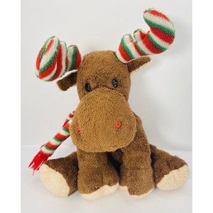 Ty Pluffies Merry Moose Reindeer Brown Soft Plush Tylux 2005 Christmas P1